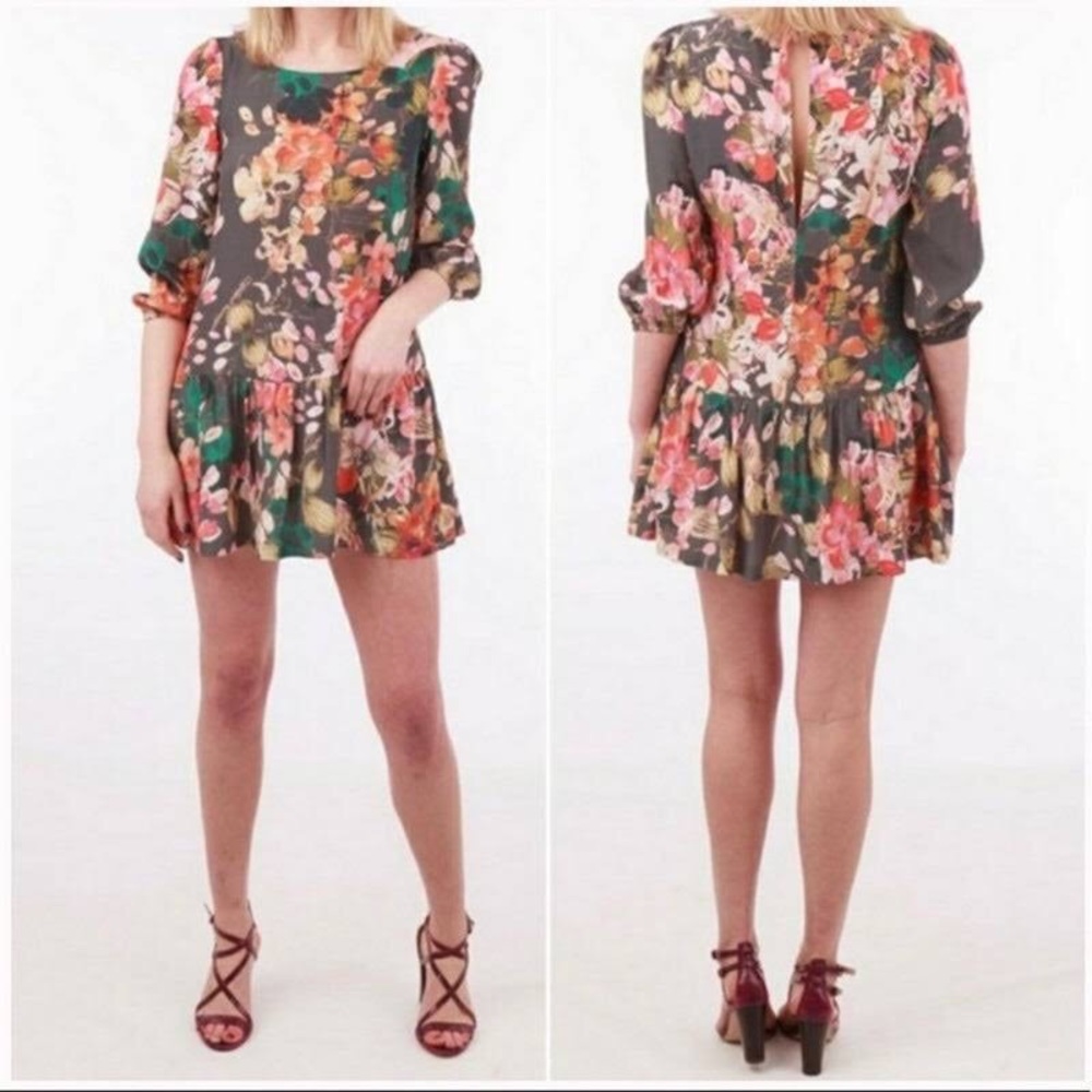 Anthropologie Meadow Rue Floral Minutiae Dropwaist Dress